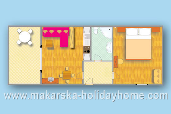 apartmani bekavac makarska tlocrt apartmana